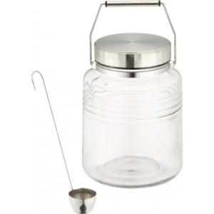 ガラス製保存容器メタルキャップコンテナー MCコンテナー3L レードル付 815