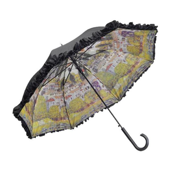 ユーパワー 名画 フリルジャンプ傘 クリムト「カーソネスガルダチャーチ」 AU-02603