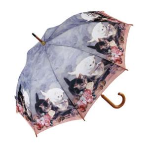ユーパワー 名画 木製ジャンプ傘 キャット・フレンド AU-02213