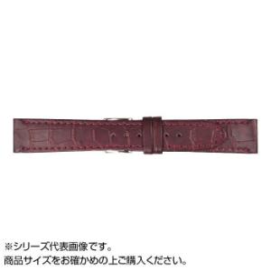 MIMOSA(ミモザ) 時計バンド P型押ワニ 19mm ワイン (美錠:銀) CP-W19