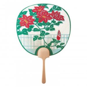 日本製(MADE IN JAPAN)  透かしうちわ 花園 1024