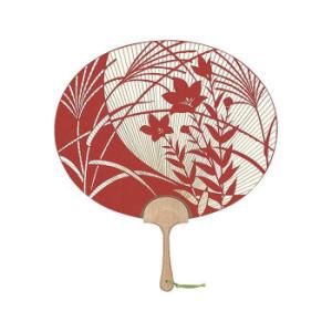 日本製(MADE IN JAPAN)  特大小判型うちわ 洛北 片面透かし 1072