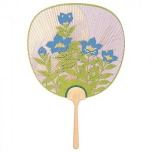 日本製(MADE IN JAPAN)  うちわ 大和路 両面透かし 1104