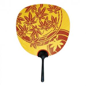 日本製(MADE IN JAPAN)  大型透かしうちわ 金彩(赤) 1105