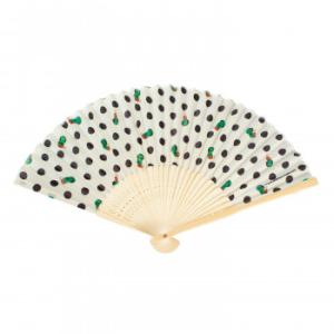 はらぺこあおむし　和雑貨　扇子　水玉(ベージュベース)　CKEC0015-3