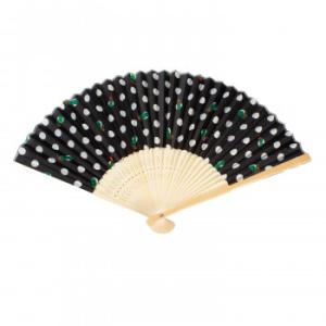 はらぺこあおむし　和雑貨　扇子　水玉(黒ベース)　CKEC0015-4