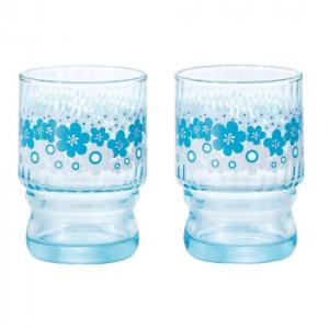 アデリアレトロ 水飲みコップ ペア 花の輪 S6349
