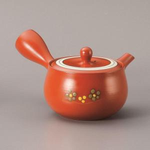 富仙朱泥花型ライン小花急須 360cc Y-505