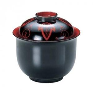 福井クラフト　すずらん小吸椀 黒吉野絵 手塗漆、手描き 36500260