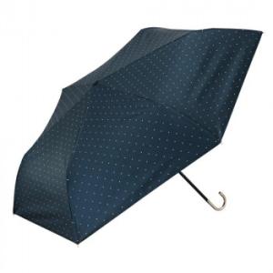 Waterfront スレンダーハンドルUVブロック 折りたたみ傘 50cm ドット ブラック S3...