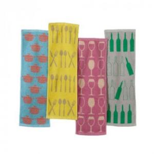 コンパクトおてふきタオル(ダイニング) 4柄組 SV-1612-4