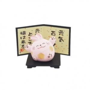 M7877 元気うさぎ 小 萬古焼置物