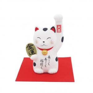 M7895 長福招き猫 萬古焼置物