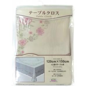 ローレライ　テーブルクロス　MGプリントレースシリーズ　120cm×150cm　ピンク