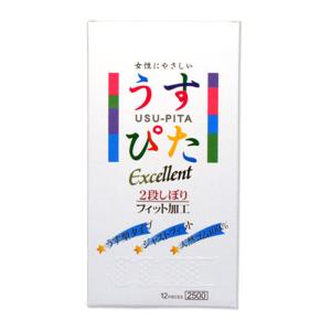 うすぴた2500 Excellent  12個入 うす型タイプコンドーム 男性向け避妊用コンドーム ジャパンメディカル 送料無料｜phantom-store