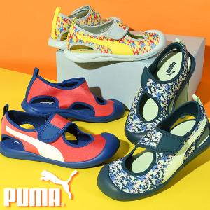 プーマ 水陸両用 キッズ サンダル つま先保護 PUMA ジュニア 子供 男の子 女の子 プーマ アクアキャット PS ビーチサンダル ベルクロ 2024春夏新色 372157｜phants