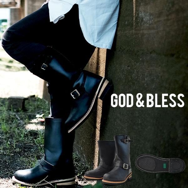 ロング エンジニアブーツ God＆Bless レディース FAKE LEATHER ENGINEER...