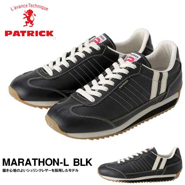 スニーカー パトリック PATRICK メンズ MARATHON-L BLK マラソン レザー ブラ...