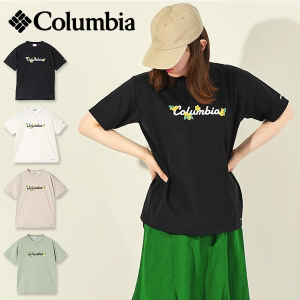 ゆうパケット発送！送料無料 コロンビア 半袖Tシャツ Columbia レディース ロゴT 花柄 U...