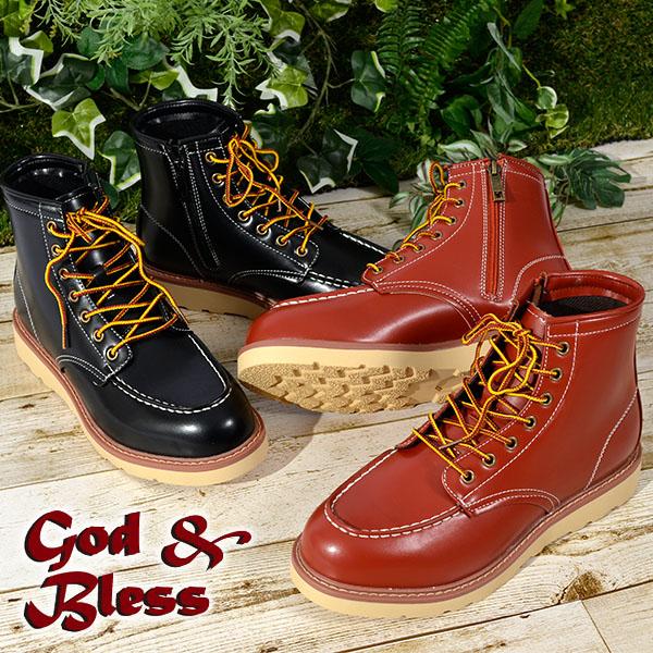 ワークブーツ サイドジップ メンズ アメカジ ミドル ショートブーツ カジュアルシューズ 靴 定番 ...