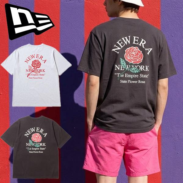 2026春夏新作 ネコポス発送！薔薇 半袖 Tシャツ ニューエラ NEW ERA State Flo...