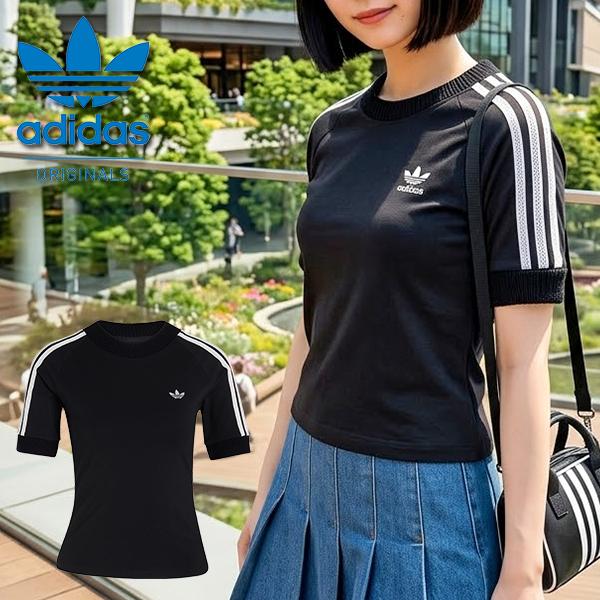 2026春夏新作 ネコポス発送！送料無料 アディダス ニット素材 レディース Tシャツ adidas...