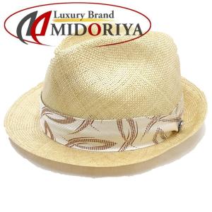 ボルサリーノ Borsalino ストローハット ベージュ 59 帽子 メンズ /046591 【中古】｜phasemidoriya78