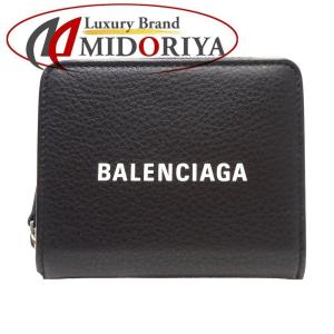 バレンシアガ BALENCIAGA コンパクト財布 ラウンドジップ エブリデイ カーフレザー ブラック 551933 /048692 【中古】｜phasemidoriya78