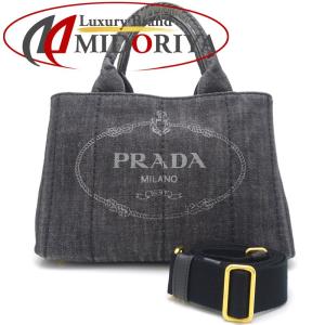 プラダ PRADA B2439G カナパ デニム NERO ブラック 2WAY トートバッグ/050277【中古】｜phasemidoriya78