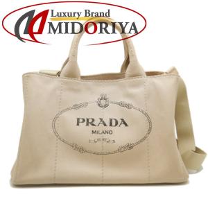 プラダ PRADA 1BG642 カナパ キャンバス CORDA ベージュ 2WAY トートバッグ /050941【中古】｜phasemidoriya78