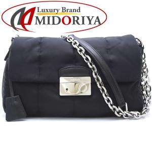 プラダ PRADA 1BD036 チェーンショルダーバッグ 斜め掛け ナイロン カーフ NERO ブラック/059804【中古】｜phasemidoriya78