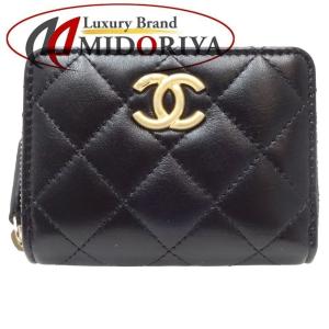 シャネル CHANEL コインケース コンパクトジップ ココマーク ラムスキン ブラック ☆未使用 AP1958 /081738｜phasemidoriya78