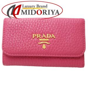 プラダ PRADA キーケース 1PG222 キーケース カーフ ピンク / 083486【中古】