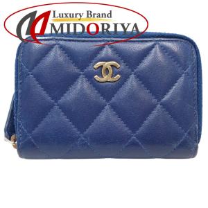 シャネル CHANEL コインパース マトラッセ ココマーク コインケース ラムスキン ブルー / 083759【中古】｜phasemidoriya78