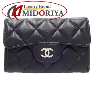 CHANEL シャネル カードケース ココマーク マトラッセ ラムスキン ブラック/180394【中古】｜phasemidoriya78