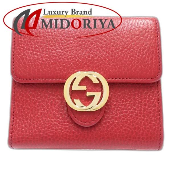 【中古】GUCCI グッチ 二つ折り財布 615525 インターロッキングG コンパクトウォレット ...