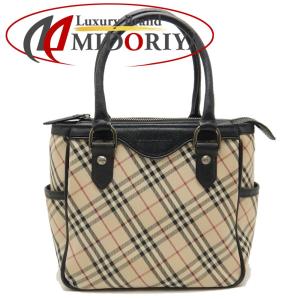 バーバリー BURBERRY キャンバスxレザー ハンドバッグ ノバチェック キャンバス × レザー  ベージュ / 250518【中古】｜phasemidoriya78