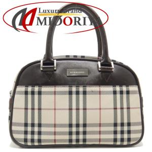 BURBERRY バーバリー ハンドバッグ ノバチェック ナイロンキャンバス xレザー ベージュ ブラウン/251101【中古】｜phasemidoriya78