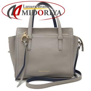 Salvatore Ferragamo サルヴァトーレフェラガモ エイミー EE21-F478 ハンドバッグ 2WAY レザー グレー/251697【中古】｜phasemidoriya78