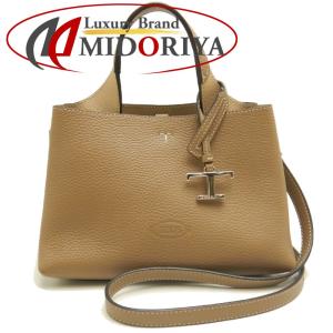 TOD’S トッズ Tタイムレス マイクロ ハンドバッグ レザー ブラウン レディース /253832【中古】