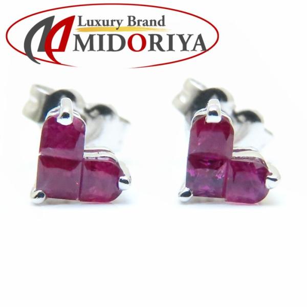 STAR JEWELRY スタージュエリー ミステリアスハート ピアス ルビー0.18ctｘ2 K1...