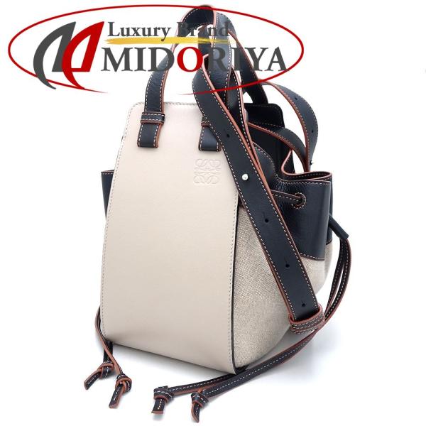 LOEWE ロエベ ハンモック ドローストリング バッグ スモール A538Z95X09 リネンxカ...