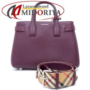 BURBERRY バーバリー スモールバナー 4076748 2Wayバッグ レザー ボルドー/351169【中古】｜phasemidoriya78