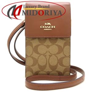 COACH コーチ フォーン クロスボディ CY753 ショルダーバッグ コーティングキャンバスxレザー タン アウトレット/353466【中古】