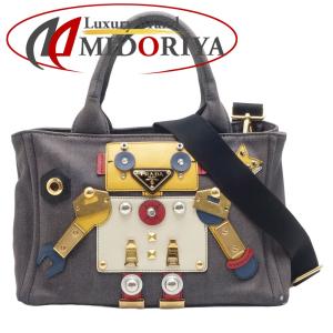 PRADA プラダ カナパ ロボット 1BG439 2Wayバッグ デニム BLU MIMOSA/450162【中古】｜phasemidoriya78