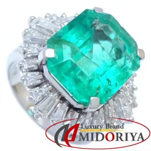 リング 指輪 エメラルド6.96ct ダイヤモンド1.70ct 10号 Pt900プラチナ/64960【中古】｜phasemidoriya78