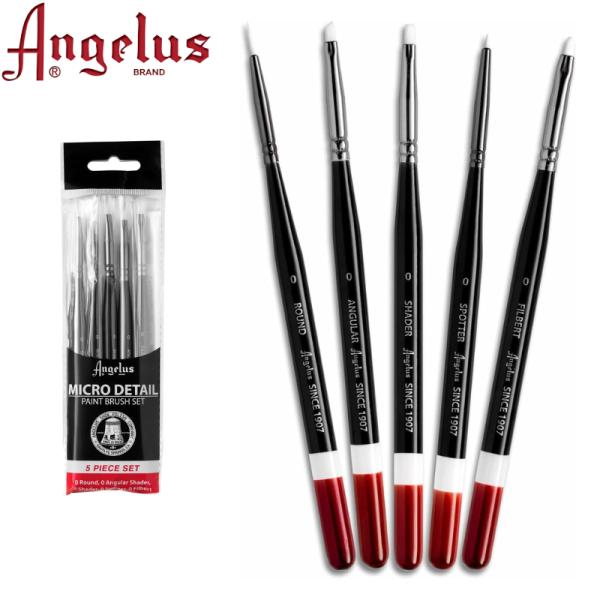 Angelus アンジェラス ペイントブラシ マイクロディテールブラシ 5本セット 極細筆 アクリル...