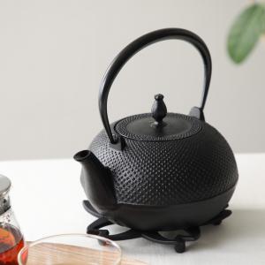 池永鉄工 鉄瓶 1.6L IH対応 梔子あられ文様 大 南部鉄器 日本製