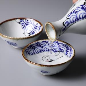 ぐい呑み おちょこ 平盃 大 鳥獣戯画 酒器 陶器 おしゃれ 美濃焼 業務