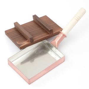 純銅 卵焼き 木蓋セット 銅製たまご焼き器 1...の詳細画像2
